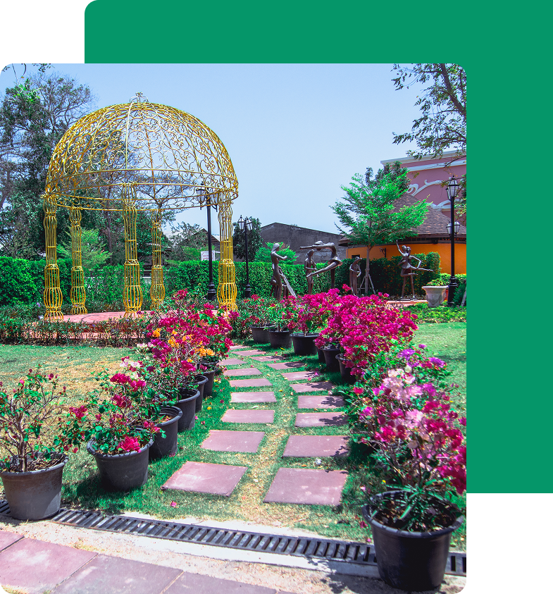 beautiful side yard with a gazebo